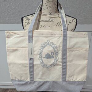 NWT Large Canvas Swan Tote
